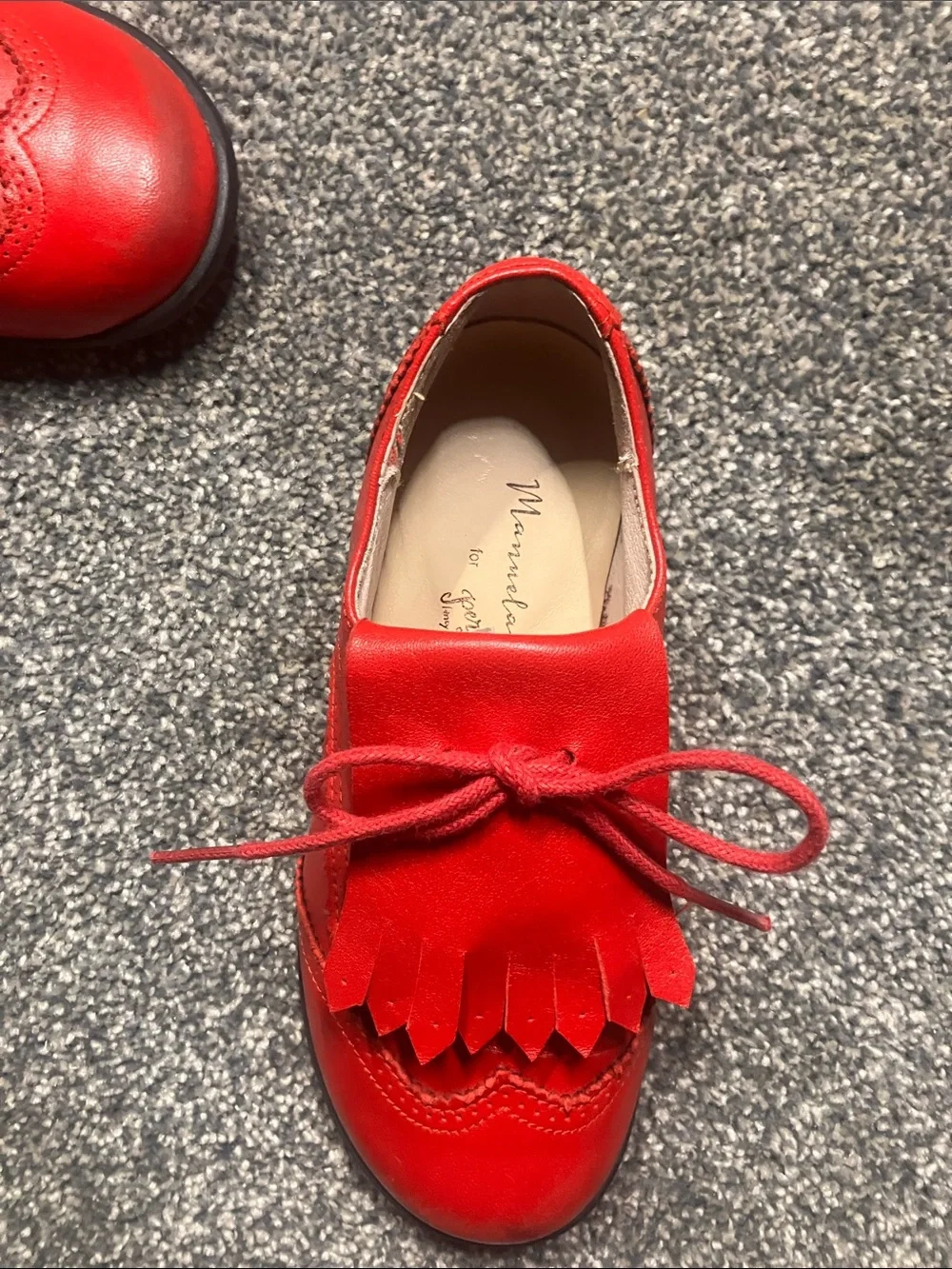 Kids Red Tassel Dress Shoes hand crafted in Spain